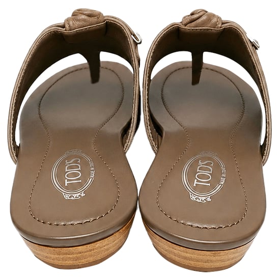 Tod's teenslippers met strikaccent in bruin suède - Image 4