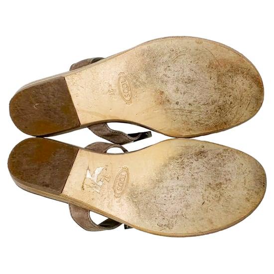 Tod's teenslippers met strikaccent in bruin suède - Image 6
