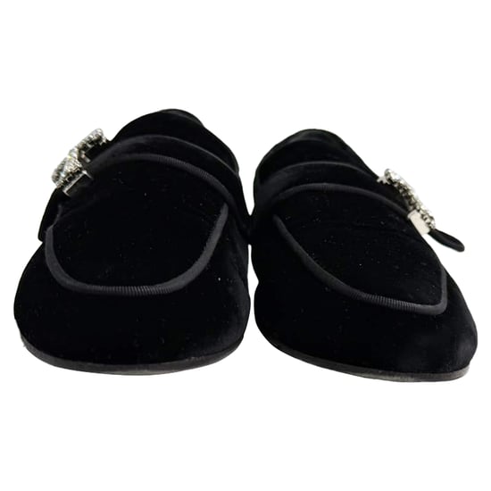Tod's loafers met kristallen versiering in zwart fluweel - Image 2