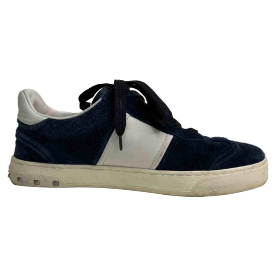 Valentino Garavani Flycrew lage sneakers in marineblauw suède - Image 1
