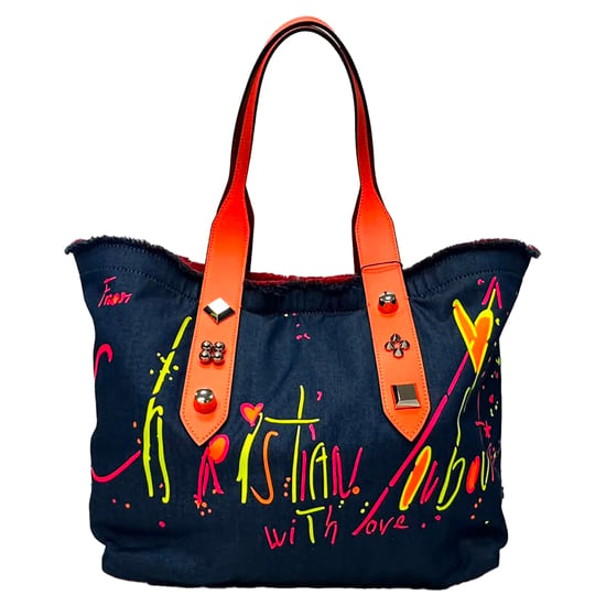 Christian Louboutin Frangibus draagtas in marineblauwe denim - Image 1