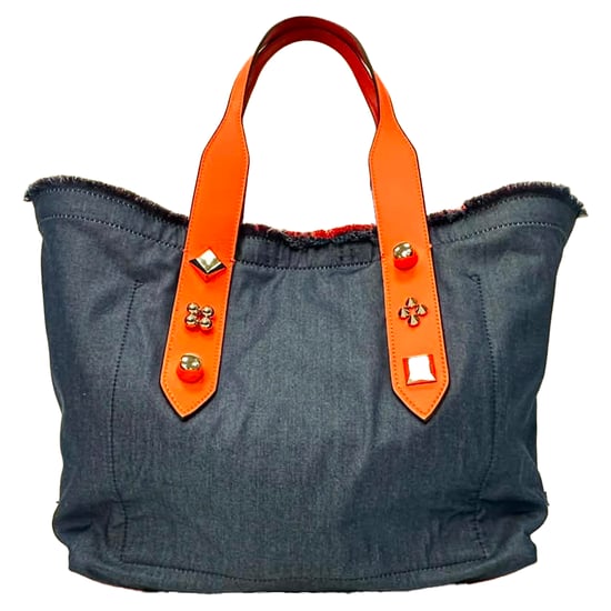 Christian Louboutin Frangibus draagtas in marineblauwe denim - Image 2