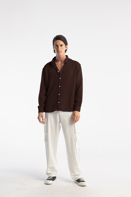 Oversized Knopenhemel met Lange Mouwen - Image 1