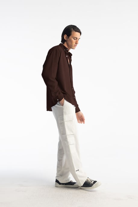 Oversized Knopenhemel met Lange Mouwen - Image 4