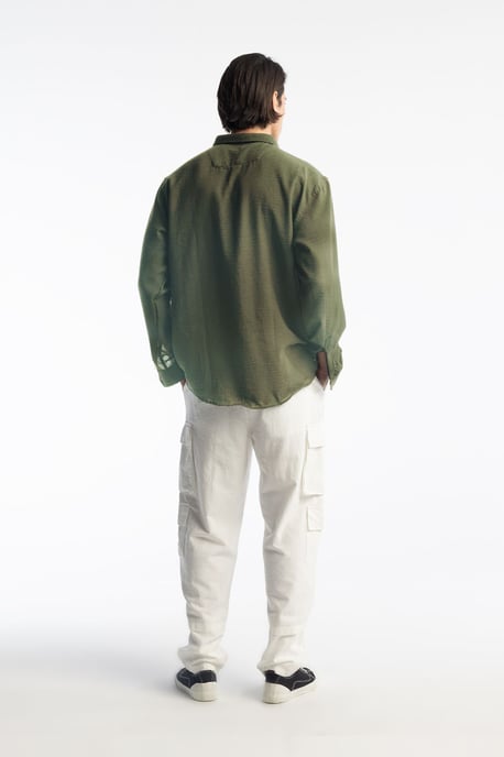 Overmaatse Knoopsluiting Lange Mouwen Shirt - Image 4