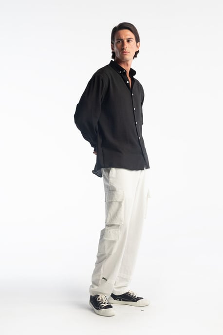 Overmaatse Knopenblouse met Lange Mouwen - Image 3