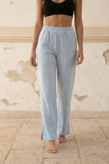 Hoge Taille Brede Pijpen Gebreide Joggingbroek - Image 2