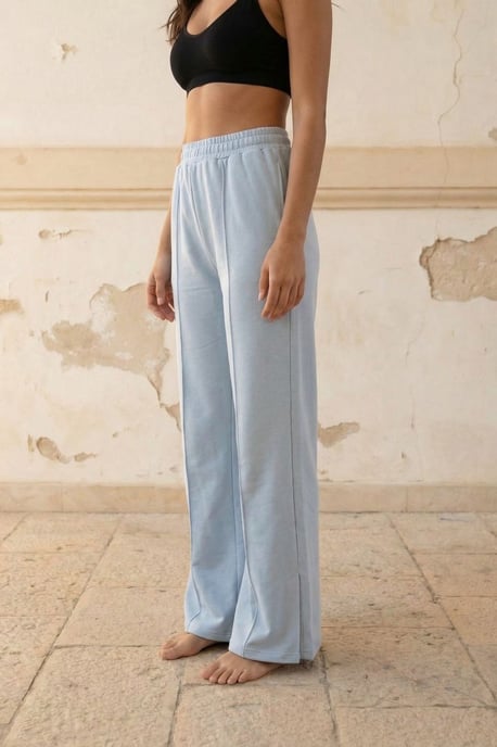 Hoge Taille Brede Pijpen Gebreide Joggingbroek - Image 3
