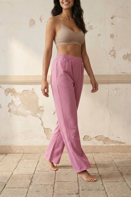 Hoge Taille Wijdlopende Gebreide Joggingbroek - Image 3