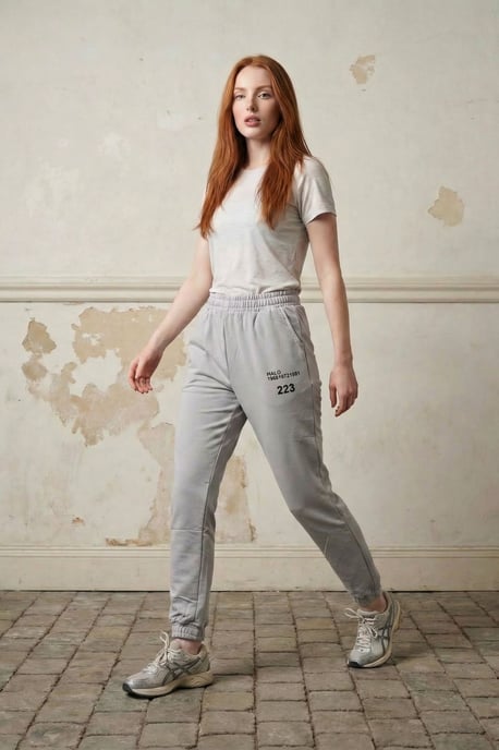Mid-Waist Gedrukte Katoenen Lycra Joggers - Image 4