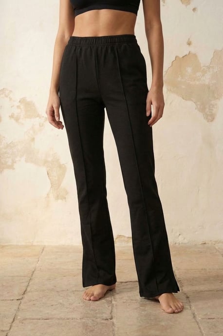 Hoge taille wijde been gebreide joggers - Image 2
