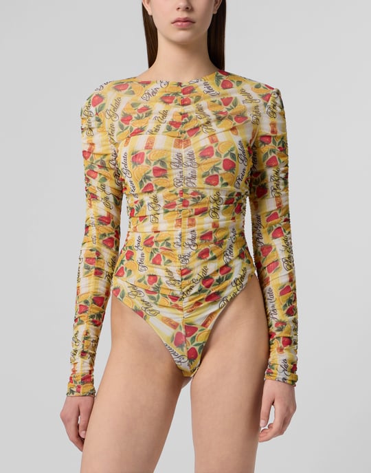 Wrinkled Tulle Bodysuit Gelato - Image 2