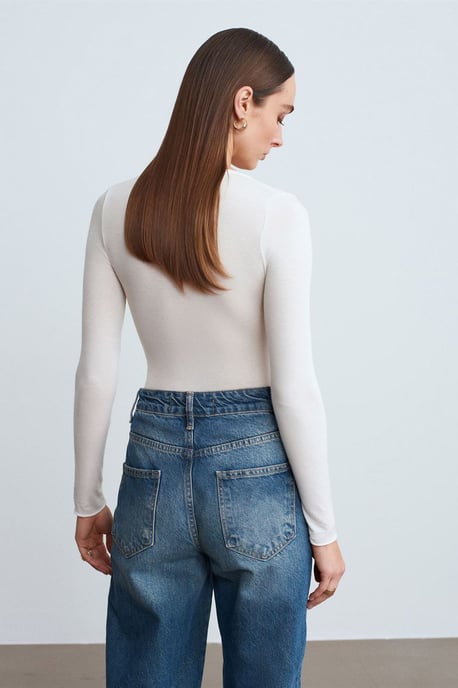 Slim Fit V-hals Lange Mouw Top - Image 2