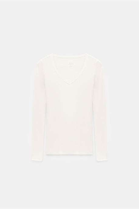 Slim Fit V-hals Lange Mouw Top - Image 4