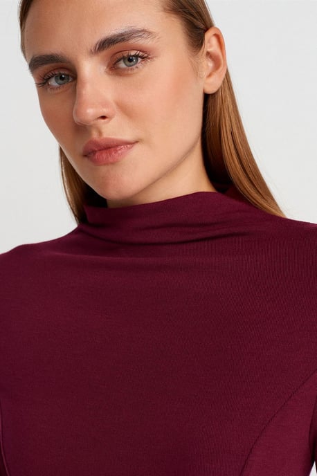 Getailleerde Half-Turtleneck Peplum Blouse - Image 3