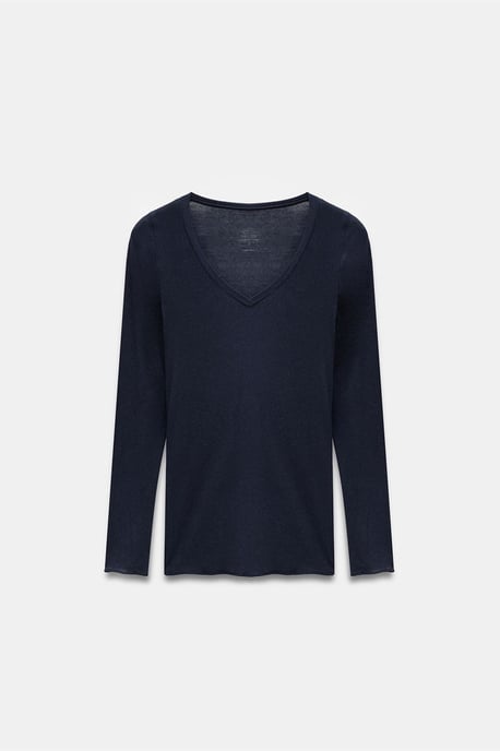Slim Fit V-hals Lange Mouw Top - Image 6