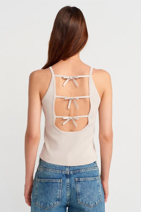 Slim Fit Halter Gebreide Blouse met Strikdetail - Image 2