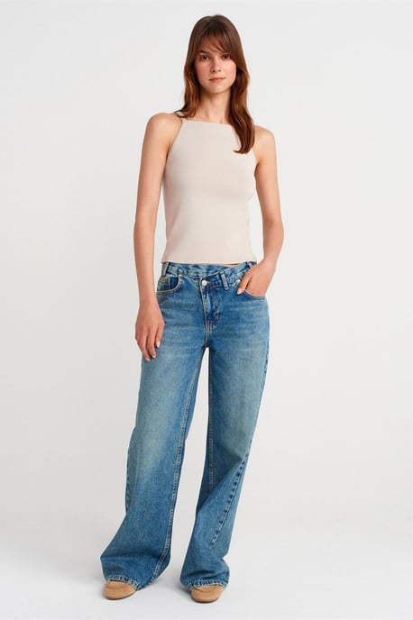 Slim Fit Halter Gebreide Blouse met Strikdetail - Image 4