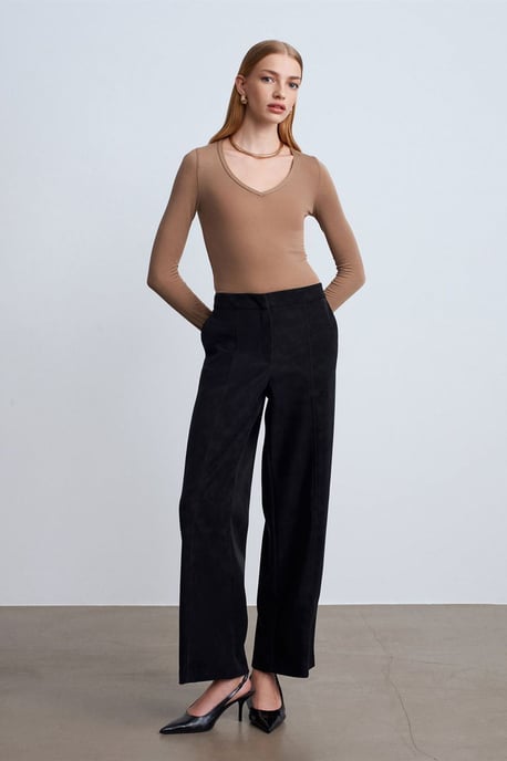Slim Fit V-hals Lange Mouw Top - Image 4