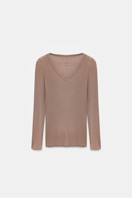 Slim Fit V-hals Lange Mouw Top - Image 5