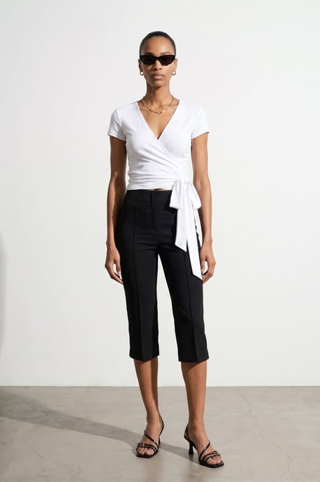 Crop Wrap Blouse met Strikdetail - Image 4