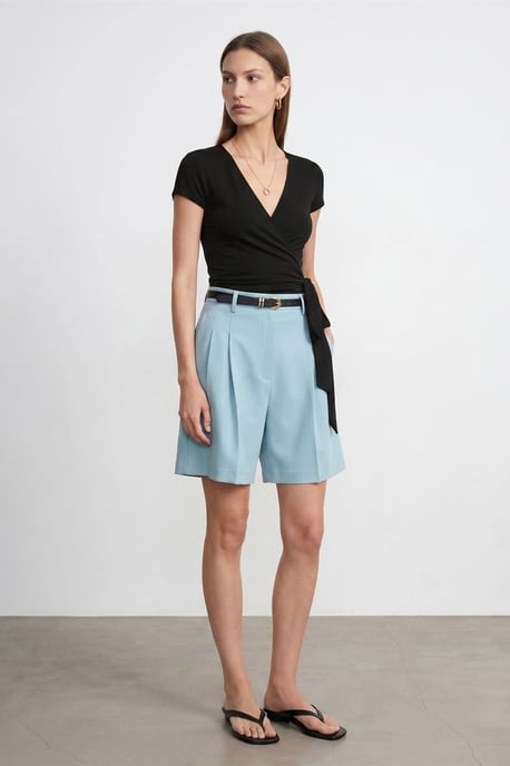 Crop Wrap Blouse met Strikdetail - Image 4