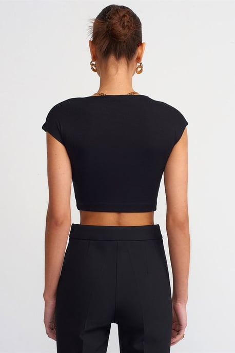 Strakke Crop Jersey Blouse - Image 2