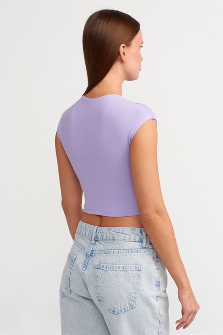 Slim Fit Crop Jersey Blouse - Image 2