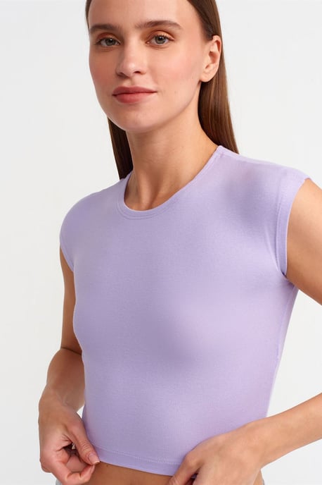 Slim Fit Crop Jersey Blouse - Image 4