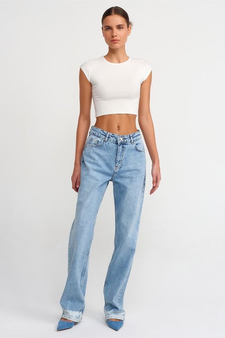 Slim Fit Crop Jersey Blouse - Image 3