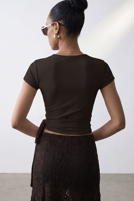 Crop Wrap Blouse met Strikdetail - Image 2