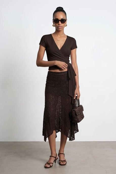 Crop Wrap Blouse met Strikdetail - Image 4