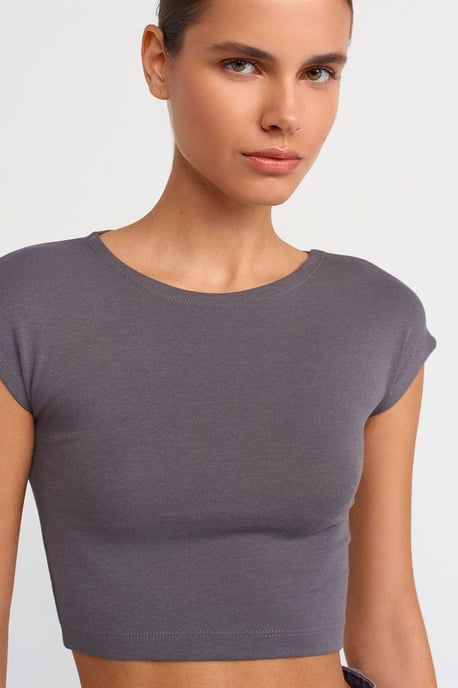Slim Fit Crop Jersey Blouse - Image 4
