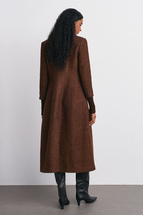 Getextureerde Tweed Lange Overjas - Image 2