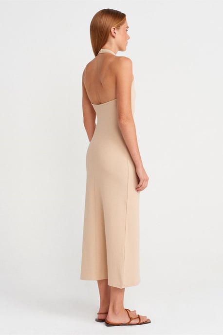 Geribde Halter Midi-jurk met Split - Image 2