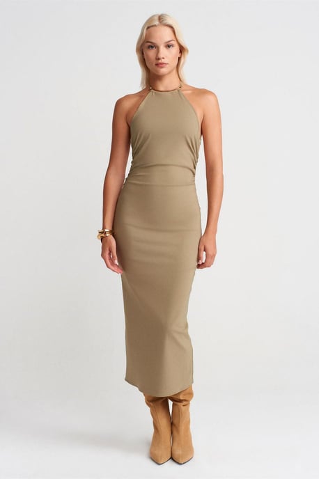Halternekk Bodycon Midi-jurk - Image 1