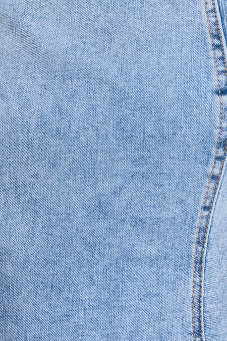 Aansluitende midi denim jurk met vierkante halslijn - Image 4
