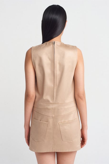 Mouwloze Faux Leather Mini-jurk - Image 2
