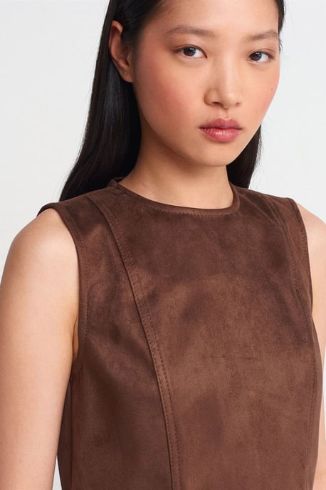 Mouwloze Faux Leather Mini-jurk - Image 4