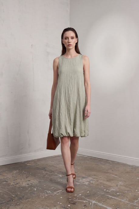 Losse Mini-jurk in Textured Lyocell - Image 1