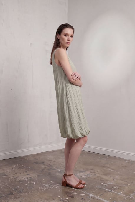 Losse Mini-jurk in Textured Lyocell - Image 2
