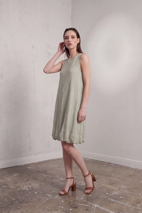 Losse Mini-jurk in Textured Lyocell - Image 3