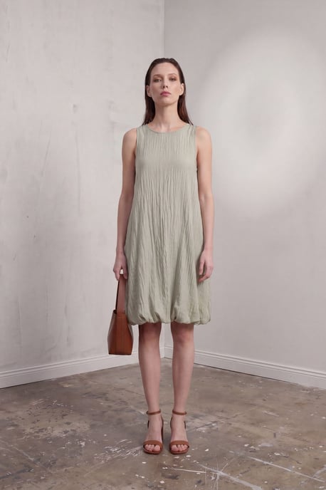 Losse Mini-jurk in Textured Lyocell - Image 4