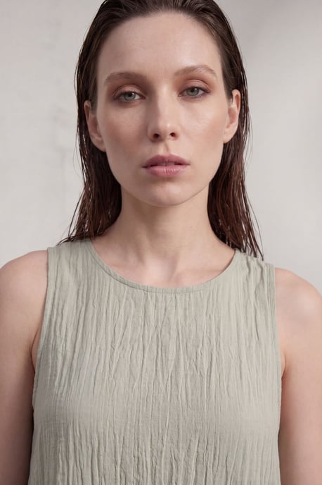Losse Mini-jurk in Textured Lyocell - Image 5