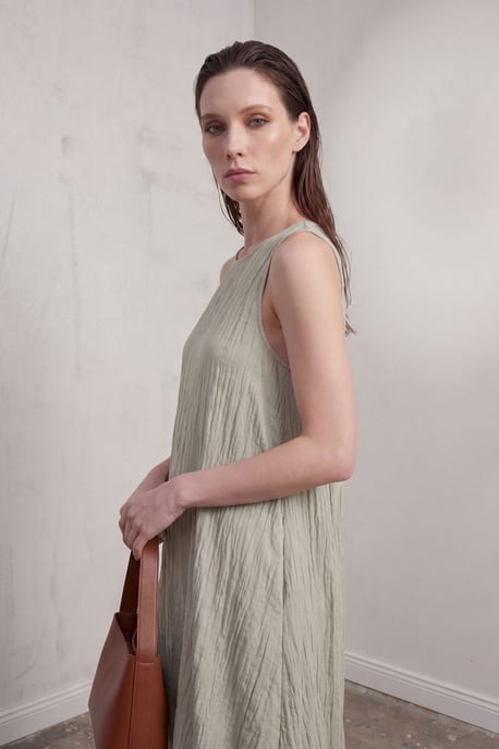 Losse Mini-jurk in Textured Lyocell - Image 6