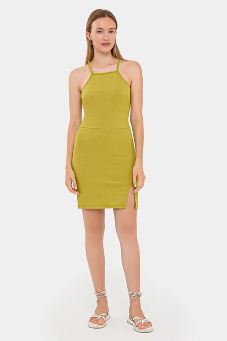 Mouwloze Halter-Neck Mini-jurk met Zijsplit - Image 1