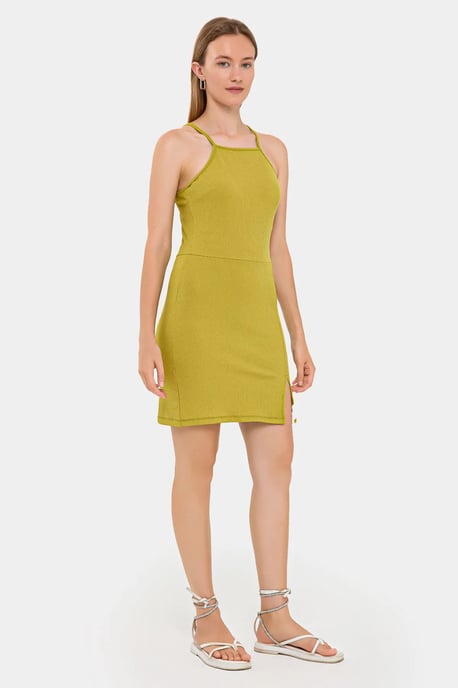 Mouwloze Halter-Neck Mini-jurk met Zijsplit - Image 3