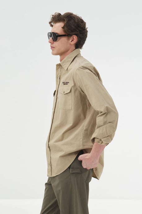 Heren Katoenen Poplin Lange Mouwen Shirt - Image 3