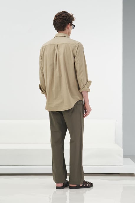 Heren Katoenen Poplin Lange Mouwen Shirt - Image 4