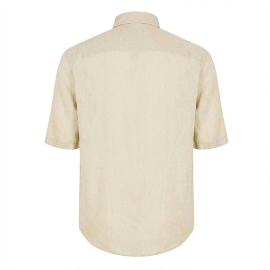 Boss Heren Linnen Overhemd Met Korte Mouwen (Licht Beige) - Image 2